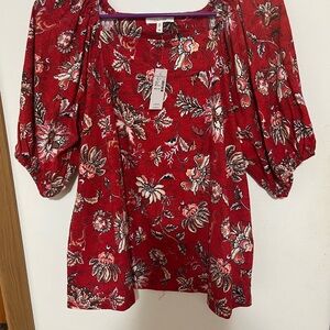Floral Red Women's Top